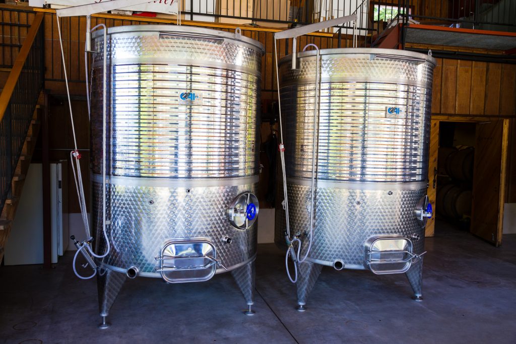 2 winery tanks