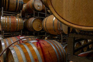 stacks of wine barrel