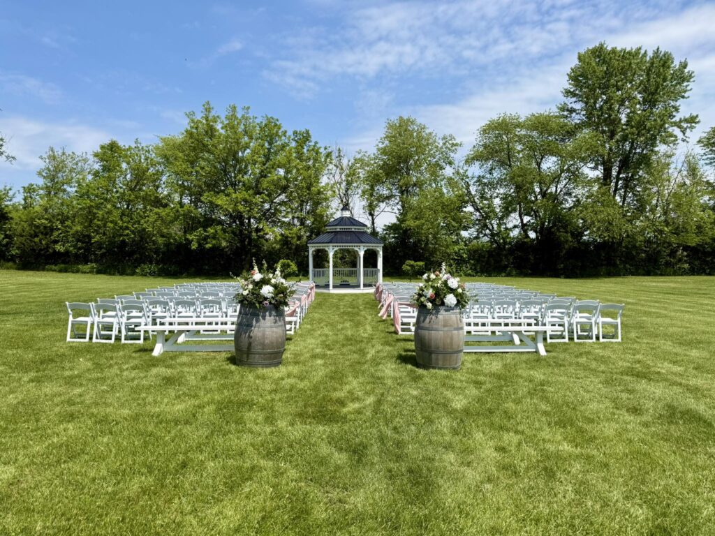 wedding set up on the vineyard